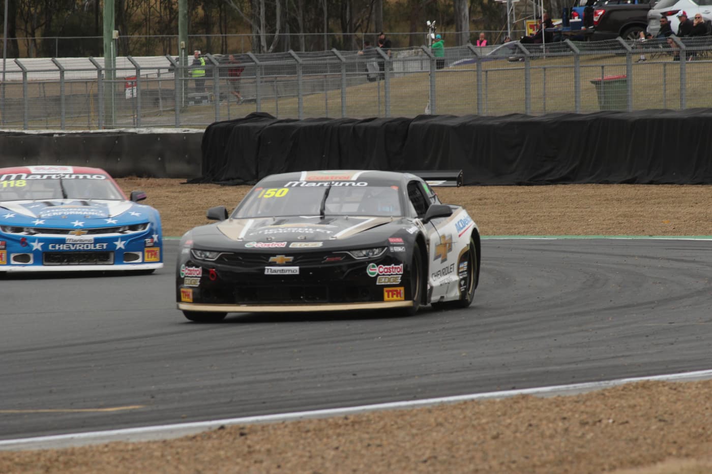 Trans Am cars racing in a pack